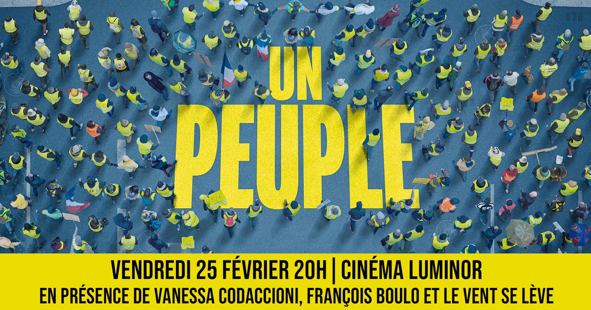 PeupleFilm's tweet image. Séance spéciale de #UNPEUPLE vendredi 25 février à 20h au @LuminorHDV (Paris) en présence de @VCodaccioni et @FrancoisBoulo. Une séance organisée en partenariat avec @lvslmedia. 

Réservations : luminor-hoteldeville.com/reserver