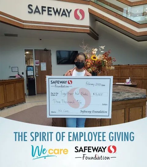togetherwebake's tweet photo. We are so grateful to @Safeway for awarding us with the We Care Grant! Their support helps us continue our mission of empowerment! Safeway cares about our community, and together we are making a difference! #thankfulthursday #safewayfoundation https://t.co/bROJKz9FLJ