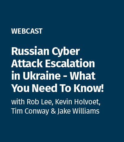 ⚠️⚠️ Urgent Webcast  ⚠️⚠️
Russian Cyber Attack Escalation in Ukraine - What You Need To Know!

🎥 Scheduled to Air Friday, 25 Feb 2022 12:00PM EST (25 Feb 2022 17:00 UTC)

Register here ➡️ sans.org/u/1kQM 
#UKRAINE #CyberAttack #CyberSecurity