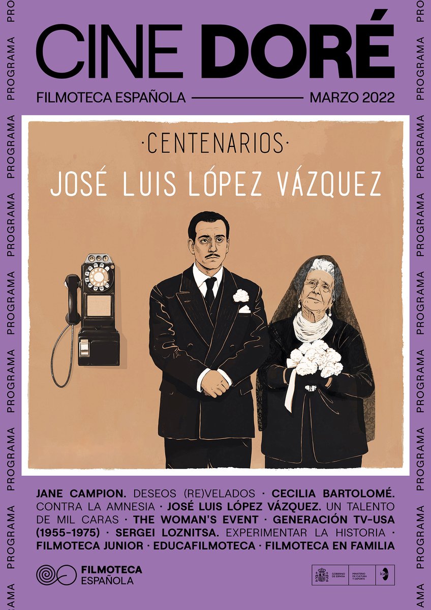 Filmoteca_es's tweet photo. 🔴¡Disponible el programa de #marzo del #CineDoré!⁣

Celebramos el centenario de José Luis López Vázquez, recibimos a Cecilia Bartolomé para hablar del ciclo que le dedicamos y ponemos en marcha una retrospectiva de Jane Campion.⁣

📌Esto y mucho más: https://t.co/dlaWvpVq7m https://t.co/SDYtlQZ0pO