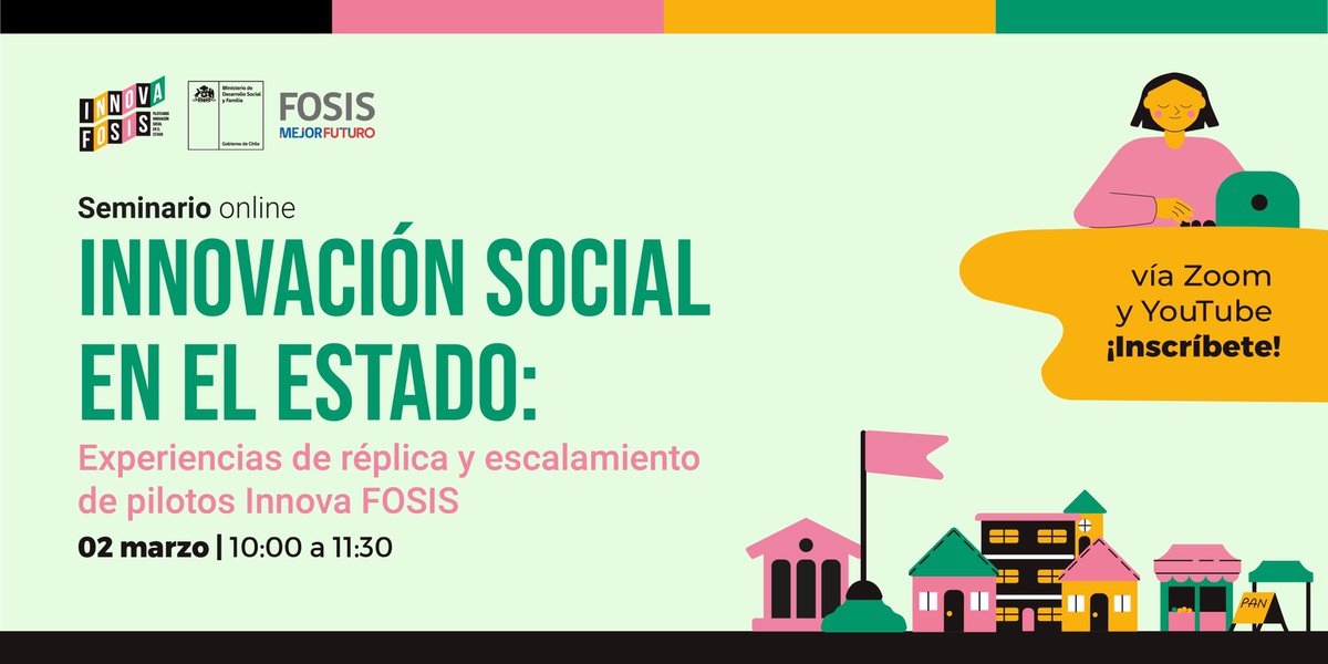 Te invitamos a participar del seminario donde conoceremos la experiencia de diversos equipos innovadores 💡 que han desarrollado, replicado y escalado pilotos a través de #InnovaFOSIS.

🗓 Miércoles 2 de marzo
⏰ 10:00 horas
📲YouTube Live

Inscríbete 👉🏼 docs.google.com/forms/d/e/1FAI…