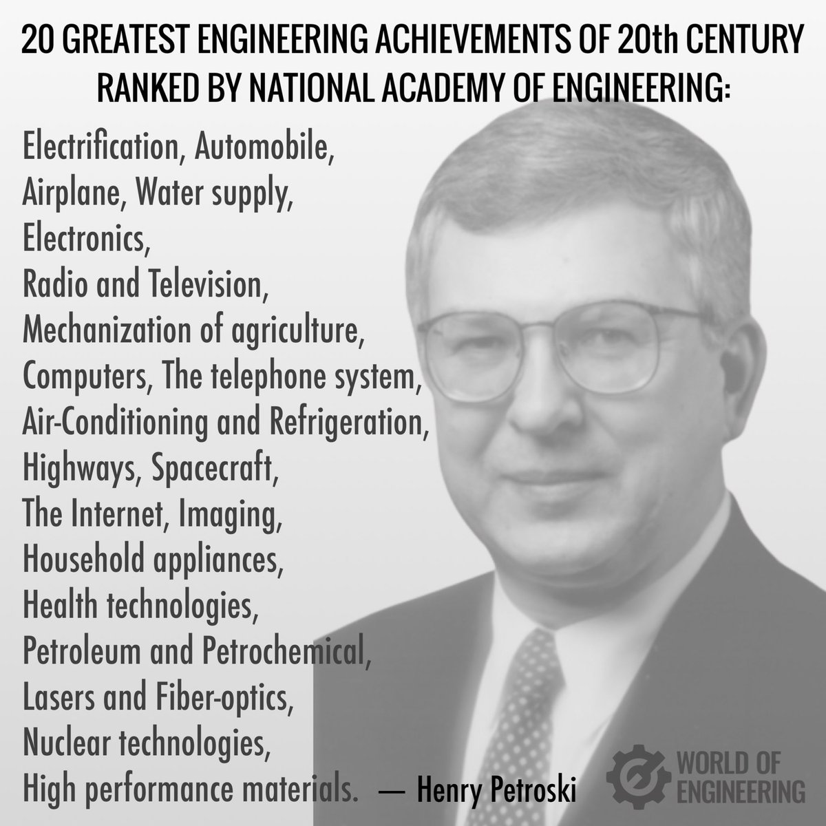 engineers_feed's tweet photo. Greatest engineering achievements of 20th century ranked by National Academy of Engineering. https://t.co/Vsr1vzw6Ng