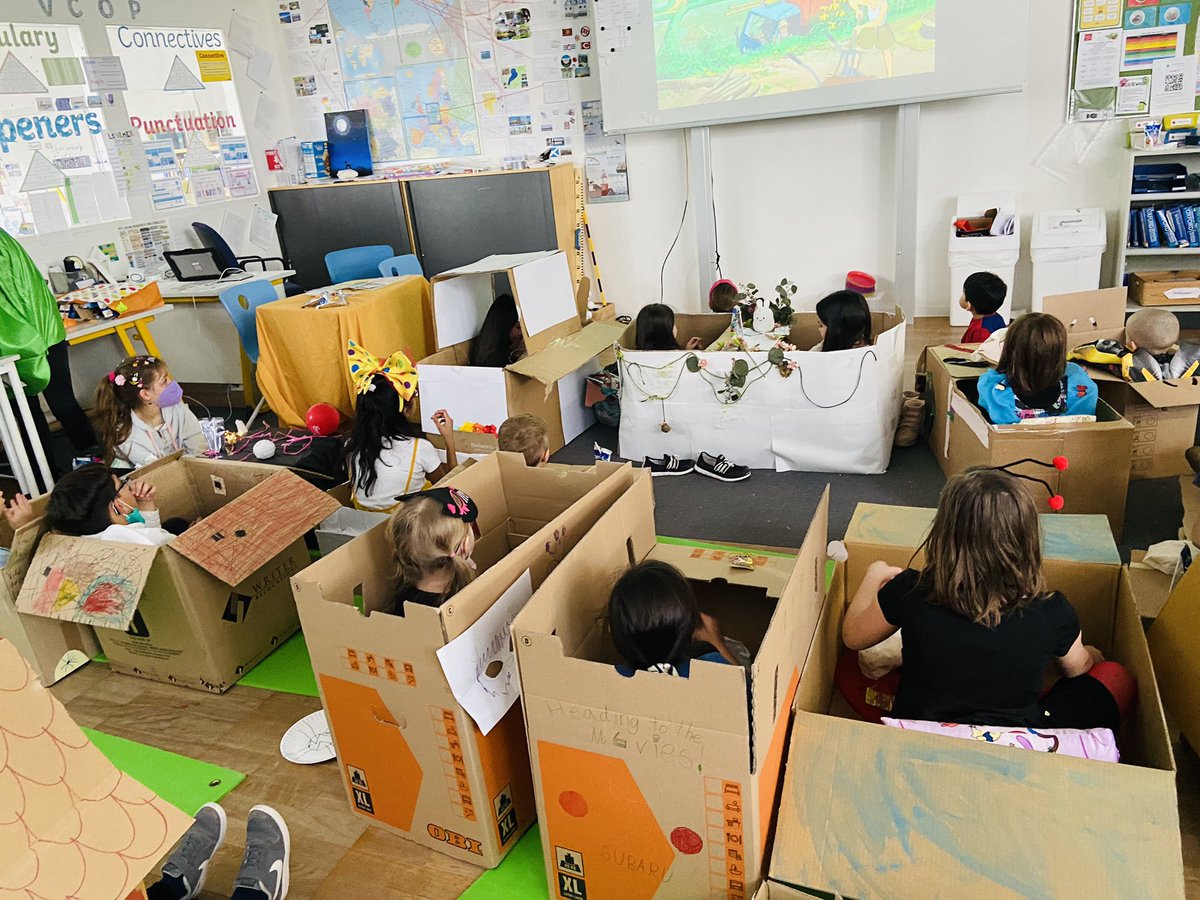 Spikey4771's tweet photo. The @SchoolStuttgart Sindelfingen PYP student council's Box Car Kino was a resounding success today . Bringing our community together through design ideas and student voice. https://t.co/d3gXfoQV11