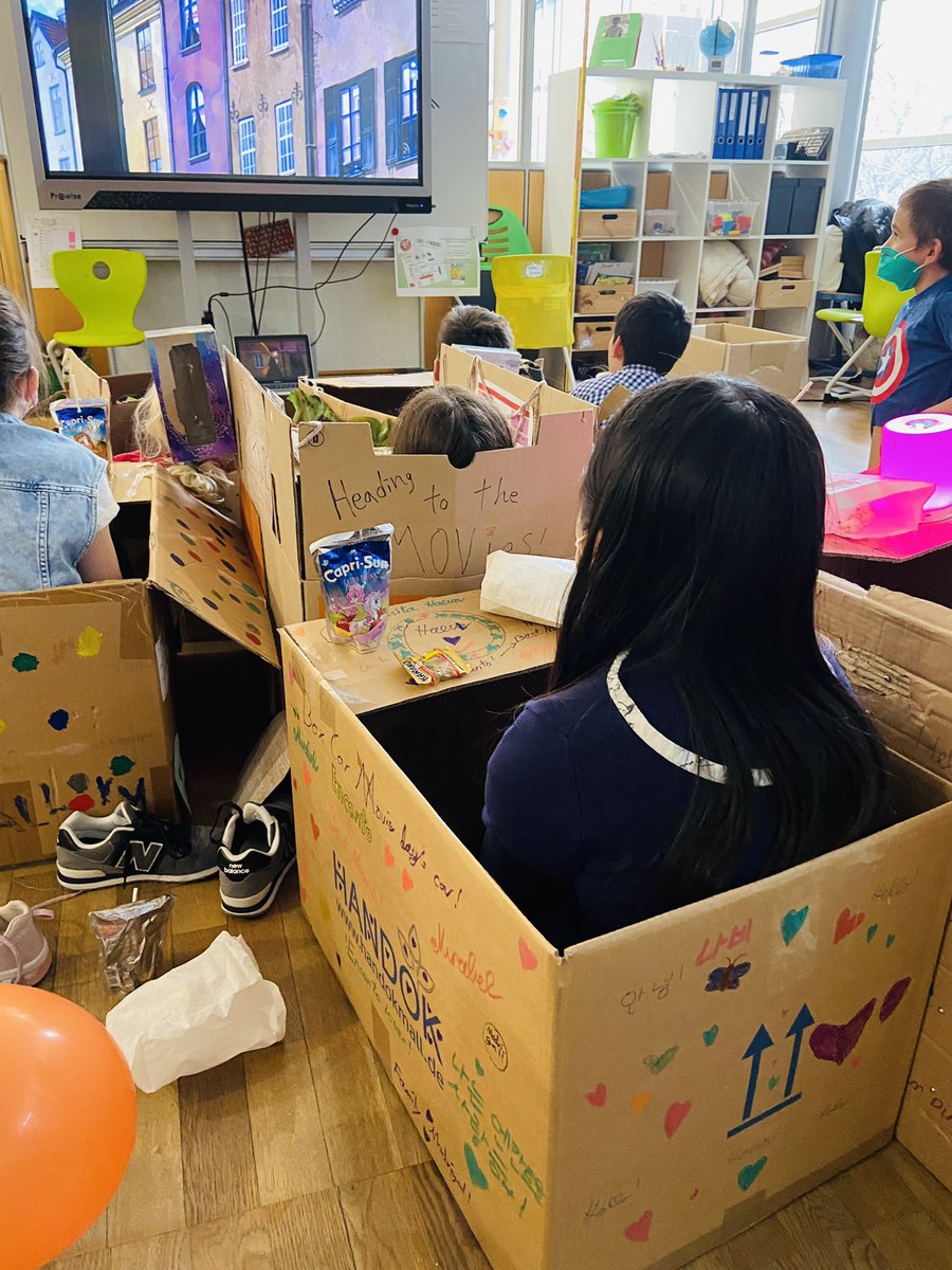 Spikey4771's tweet photo. The @SchoolStuttgart Sindelfingen PYP student council's Box Car Kino was a resounding success today . Bringing our community together through design ideas and student voice. https://t.co/d3gXfoQV11