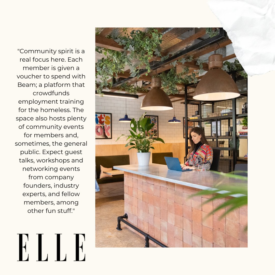 spacemade_co's tweet photo. Exciting news! โจ How wonderful to be included in the no 1 spot in this feature about the 10 Best Coworking Spaces in the UK by @ELLEmagazine โญ๏ธ ๐
https://t.co/PI5zGzEqq6
#spacemade #neighbourhoodworks #ellemagazine #elle #elleuk #bestspacetowork #coworkinglondon #flexiblework https://t.co/zEuP0Q6KYd