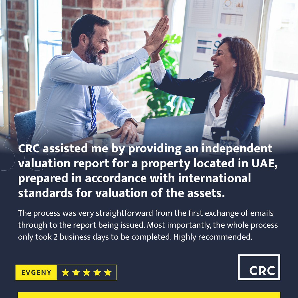 5 star review for a 5 star service! 🙌

Well done to our CRC Valuations team for providing an outstanding service time and time again for clients!

📞 04 409 0958