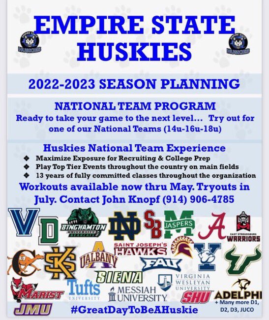 NATIONAL TEAM ALERT !Planning has begun for our 2022-23 National Teams Program! Looking for a team to put you on the right platform for college recruiting and preparation? Open workouts on Sundays this spring &amp; formal tryouts July/August for 14u/16u/18u. Call for more info