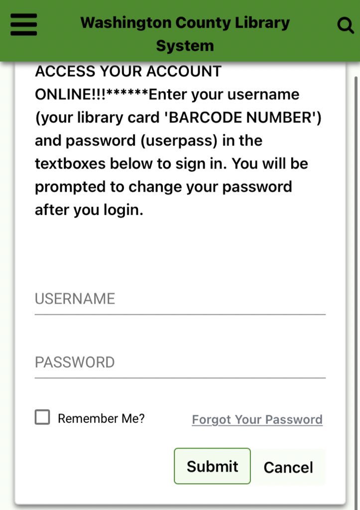 AvonMsLibrary's tweet image. To request books from our other branches, virtually see your library card or see your check out history. 

Login with your username being your full library card number and  the default password  

*Forgotten passwords can be sent to your email on file. 
wcls.agverso.com/login?cid=wcls…