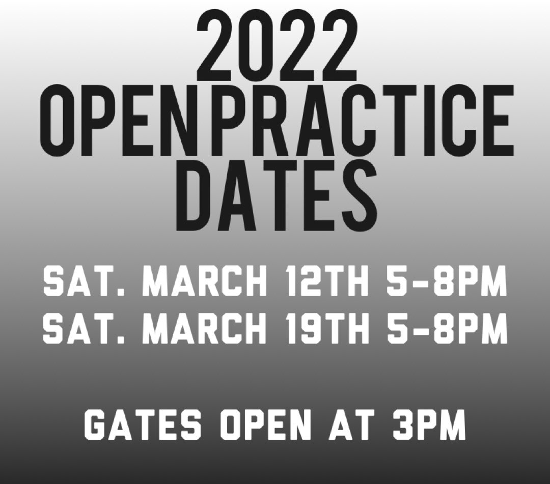 2022 Open Practice Dates