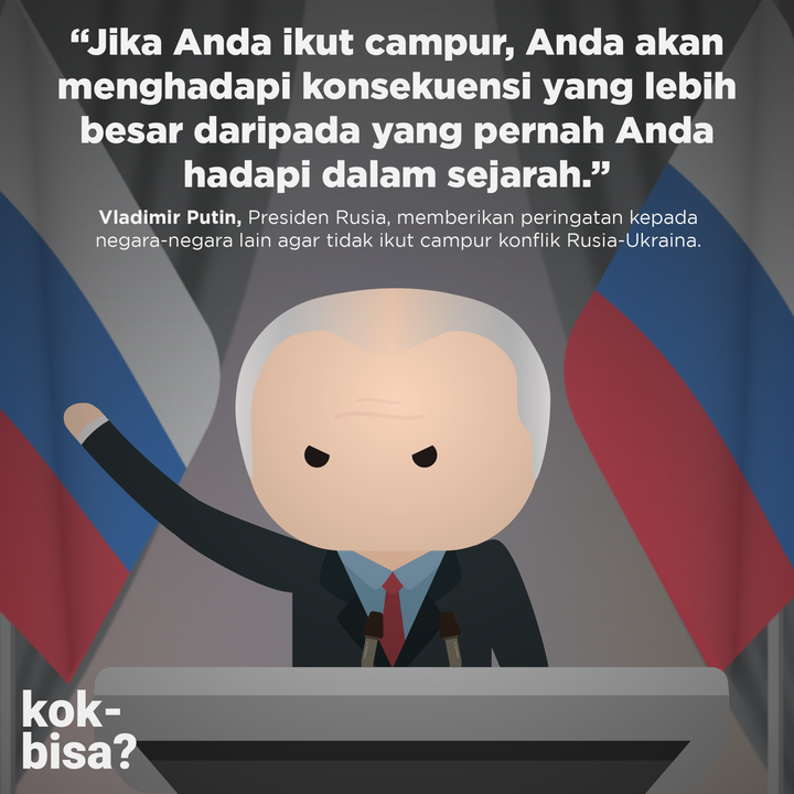 kokbisachannel's tweet photo. 🇷🇺 Vladimir Putin ngasih peringatan buat kita semua. Jangan ikut campur di peristiwa Rusia dan Ukraina ini, katanya… https://t.co/gWABTdeVuC