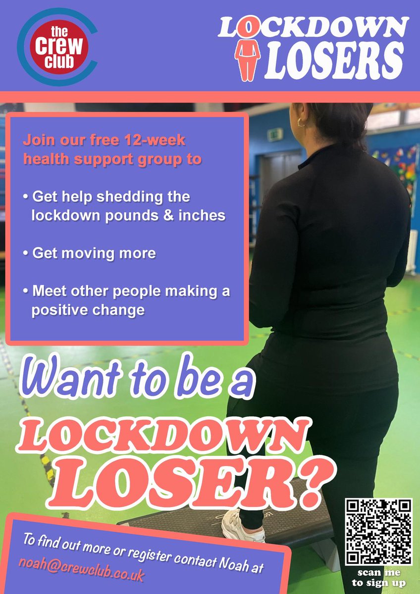 Want to be a Lockdown Loser?!
Join our FREE Crew Club project to get help shedding the lockdown pounds and meet other local people making a positive change.
Click the link here to register your interest and find out more: forms.gle/m6sWgtAVWuZkc5…