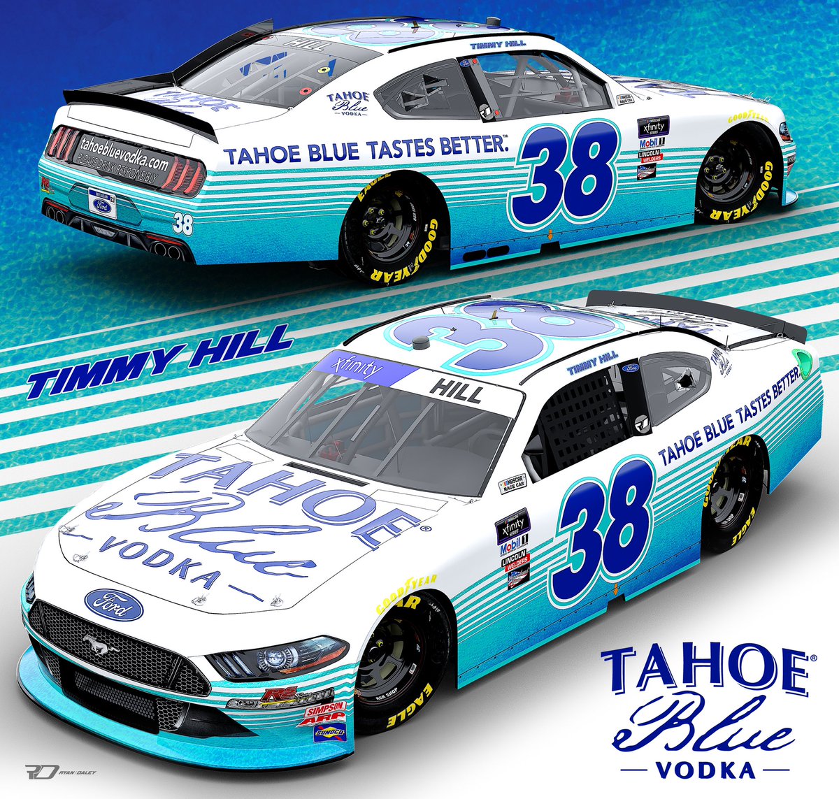 ryandaleydesign's tweet photo. Fresh new @TahoeBlueVodka ride this weekend for @TimmyHillRacer! Excited to have him in the 38. https://t.co/gYrfAmzs8v