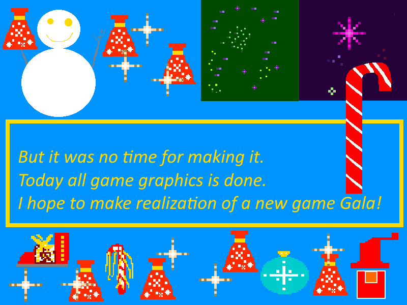 Gala Christmas

For a long time i wanted to do this thing! New Year`s space shooter!

#Indie #IndieGame #IndieDev #GameDev #GameConcept #NewYear #Christmas #Space #Galaxy
