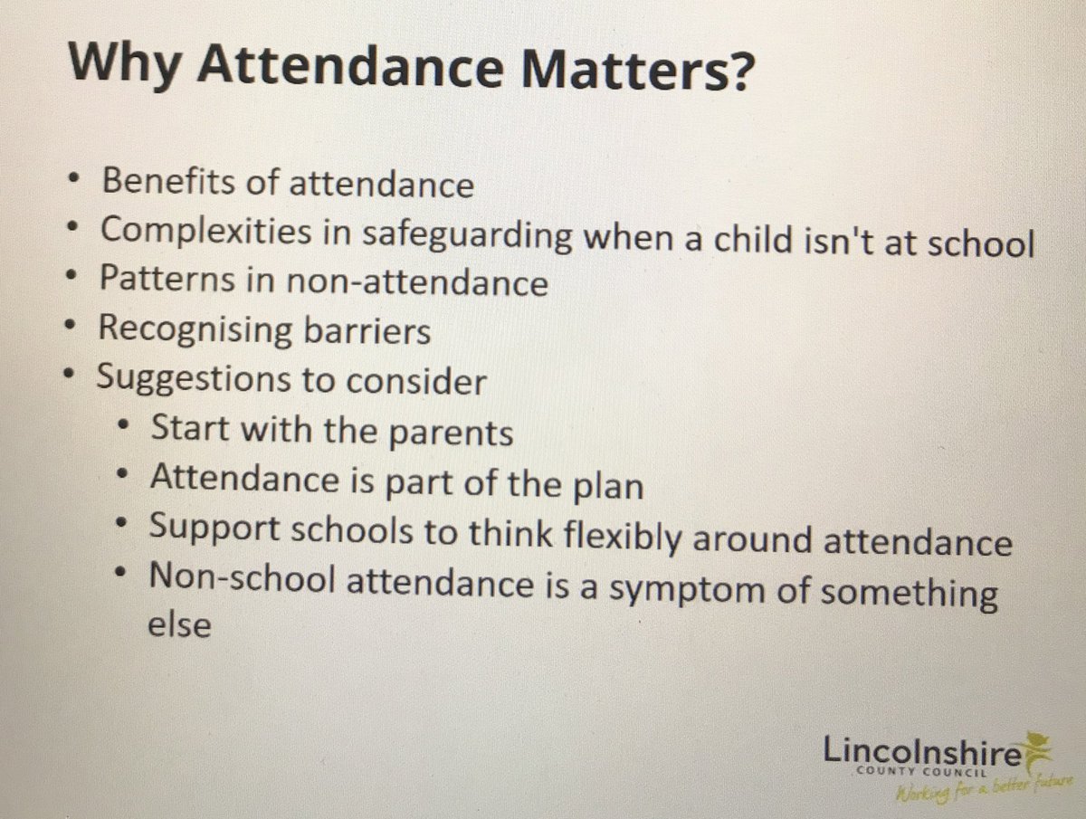 TraffordVS's tweet photo. Really interesting ‘Lincolnshire social work practice to support attendance seminar’ organised by @IsabelleTrowler - hearing about how social workers are supporting school attendance - sounds like they are really effective ‘education champions’! @NAVSH_UK 🌟 https://t.co/awLc9os9X2