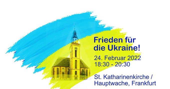 Heute 18:30 Uhr in #Frankfurt 
#FriedenFürDieUkraine #StandWithUkraine #Frieden #StopWar #Ukraine