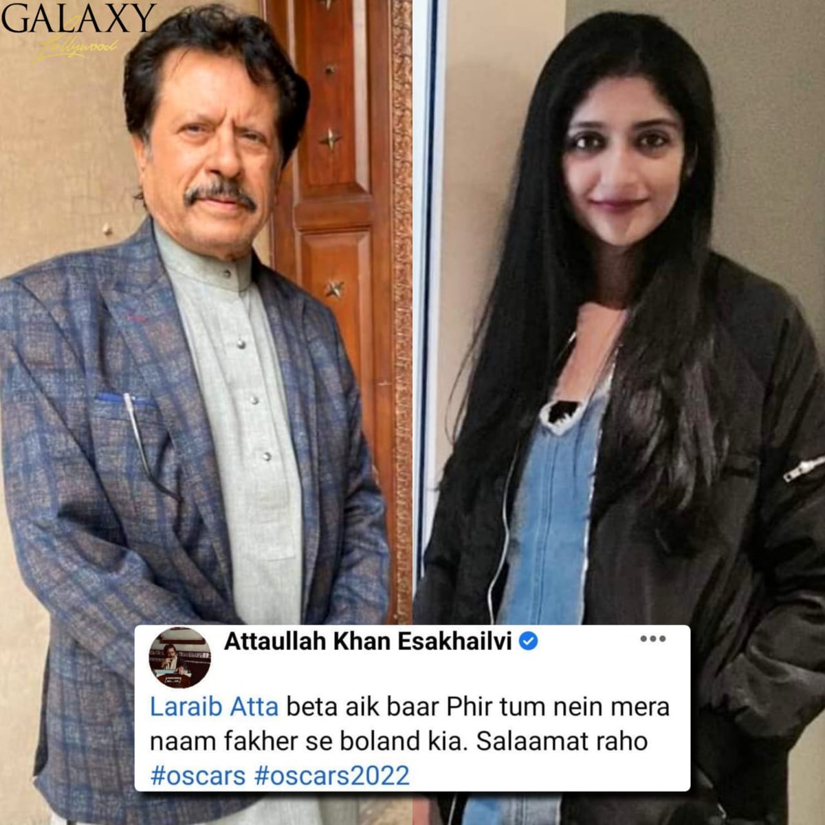 Attaullah Khan is a proud father as his daughter has been nominated for Oscar and BAFTA awards for her VFX work in 'No Time To Die' 🌟 #LaraibAtta #AttaullahKhanEsakhelvi