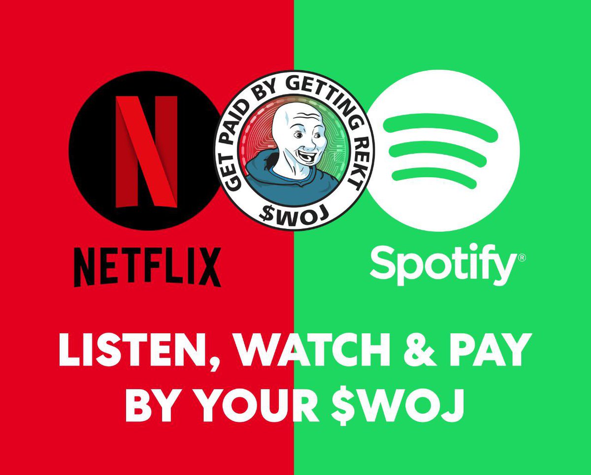 TehraniJamal's tweet photo. @Eljaboom 🔥🔥🔥
#Woj is a proxy payment method 
on Netflix and Spotify
#wojakfinance @binance 
#SafeCryptoInvestments 
#wojtoken #wojak
#1000xgem @wolfofwallst
@wojfinance  @cz_binance 
@kucoincom @FloydMayweather 
@Spotify @netflix
@Eljaboom
@cryptothro
https://t.co/SPyVF7RYTh
🚀🚀🚀3💰 https://t.co/TuwRA9QlbM
