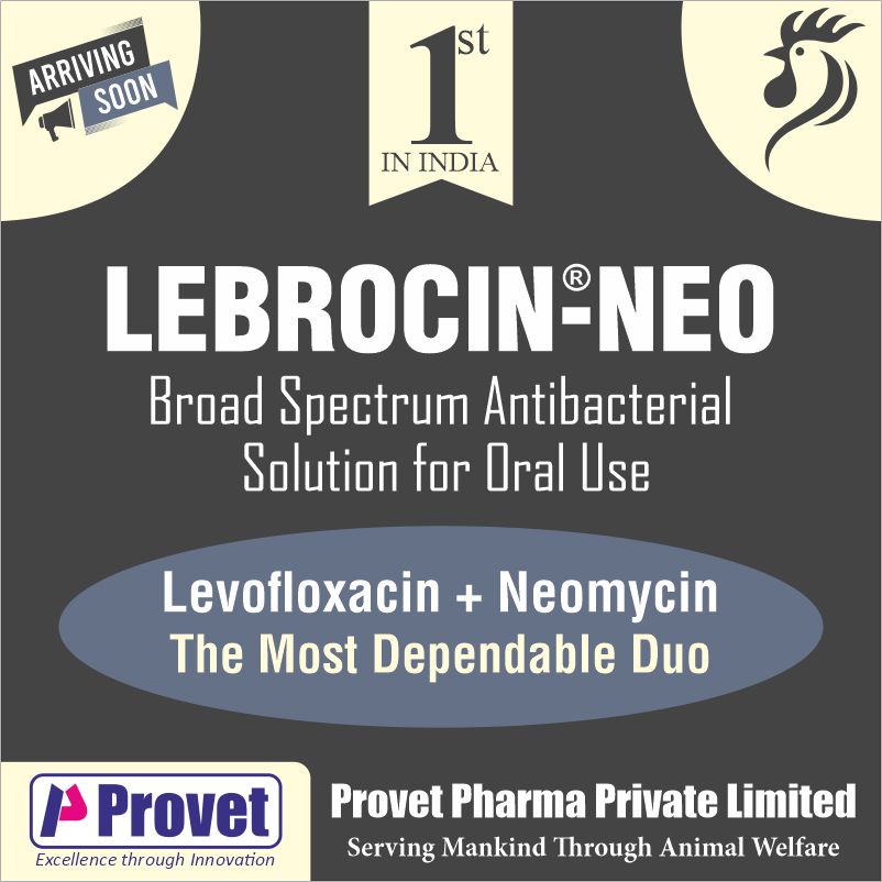 provetppl's tweet photo. Provet is glad to announce the launch of yet another most effective and first of its kind oral antibacterial formulation in India.
#Provetpharma #lebrocin #antibacterial #broadspectrum #poultry #Levofloxacin #Neomycin https://t.co/z1pqopmGnz