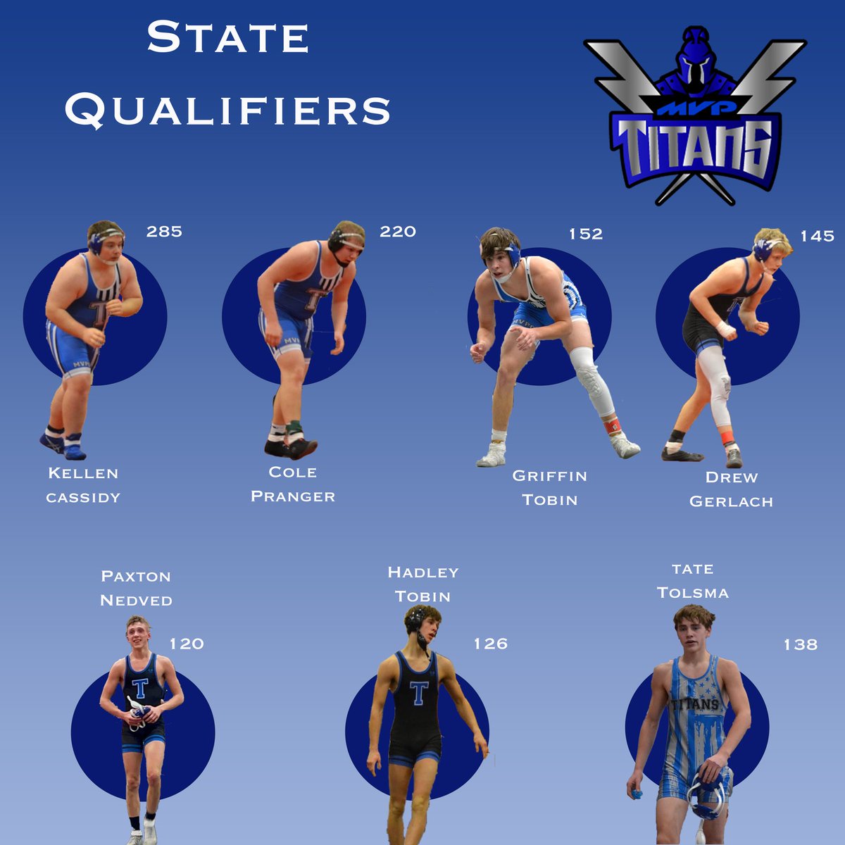Good luck to the MVPCS Titans Wrestling team as they get started with first round action of the state Wrestling tournament!