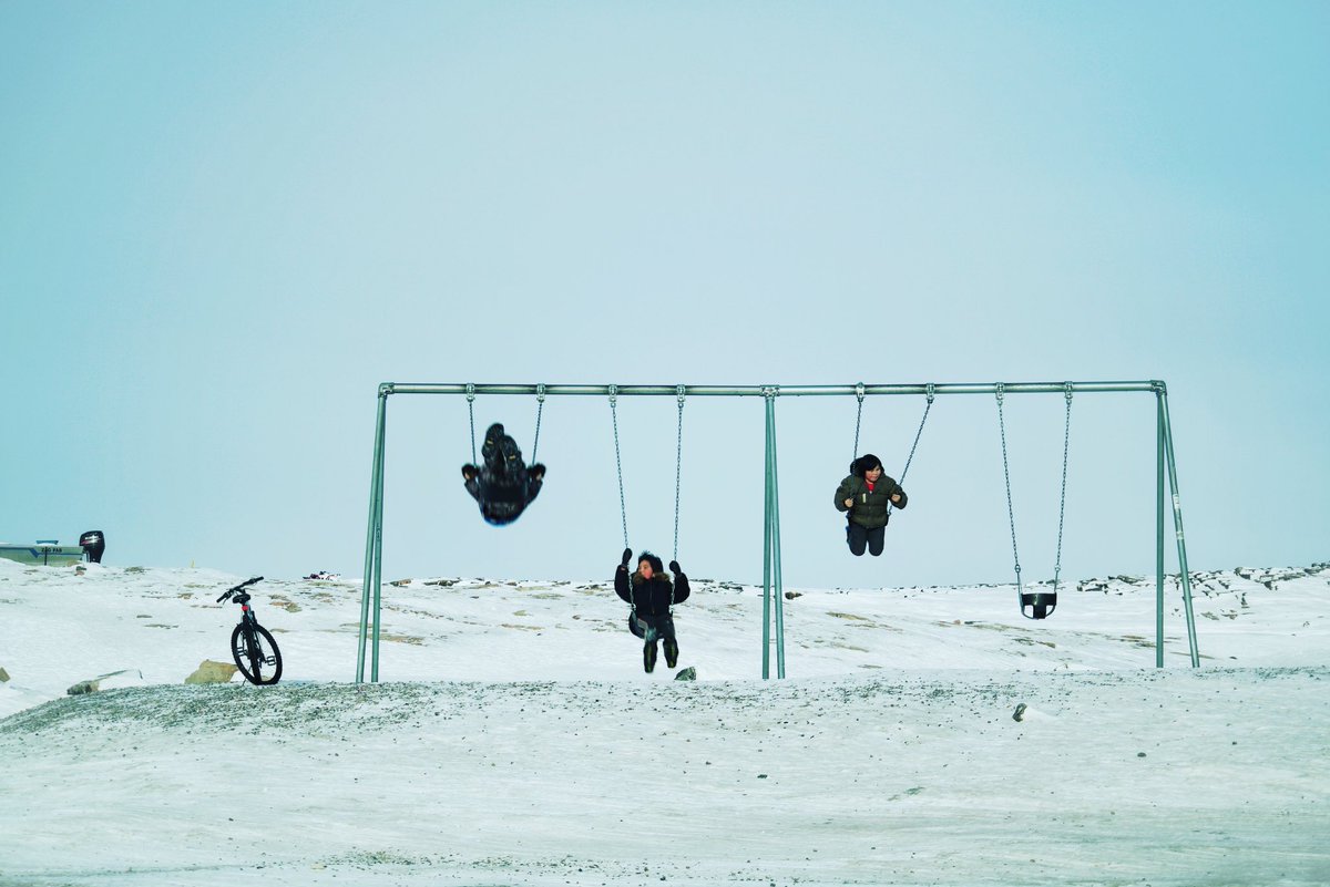 Nobody knows how to make the best out of winter like the #North. This photo was taken in #Naujaat, #Nunavut . Despite the #blizzard conditions that week with temperatures down to -40, nothing was going to stop these kids from having some fun. A full flex of #Inuit #resilience.