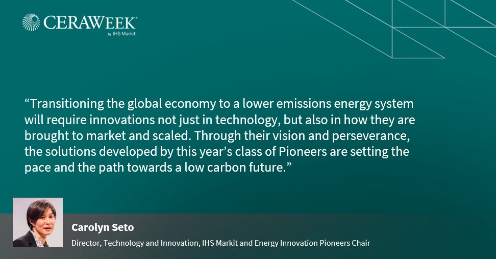 The Energy Innovation Pioneers program identifies the most innovative new technologies and business models across the energy spectrum. Participate in Agora Studios sessions to explore new technology developments. #CWAgora

ihsmark.it/WNOC50I2Lh3