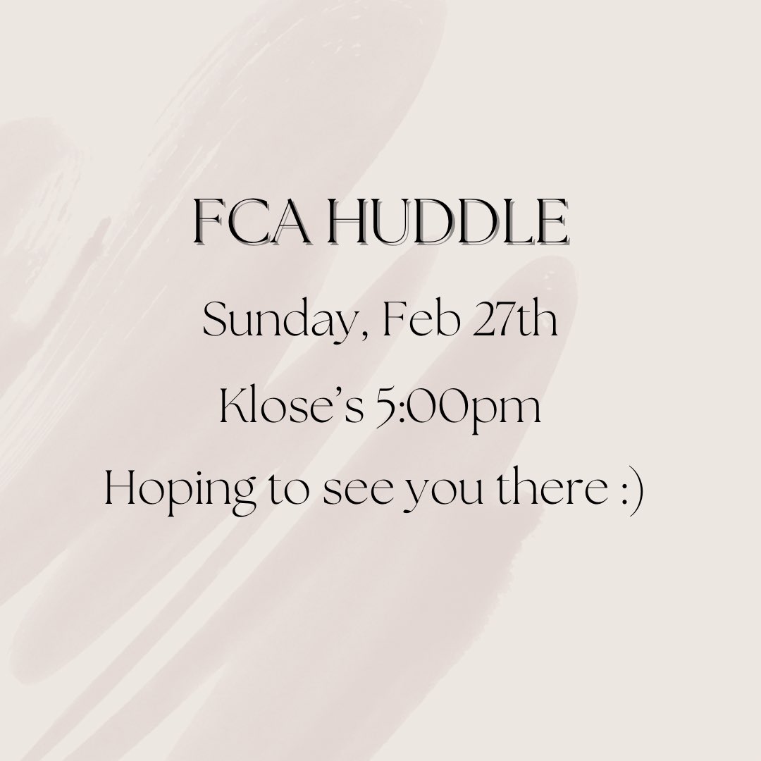 KindredFCA's tweet photo. Back on track with normal huddles! Invite some friends and join us this Sunday for an awesome message with great food afterwards🙂 https://t.co/ALIqCEn9aR