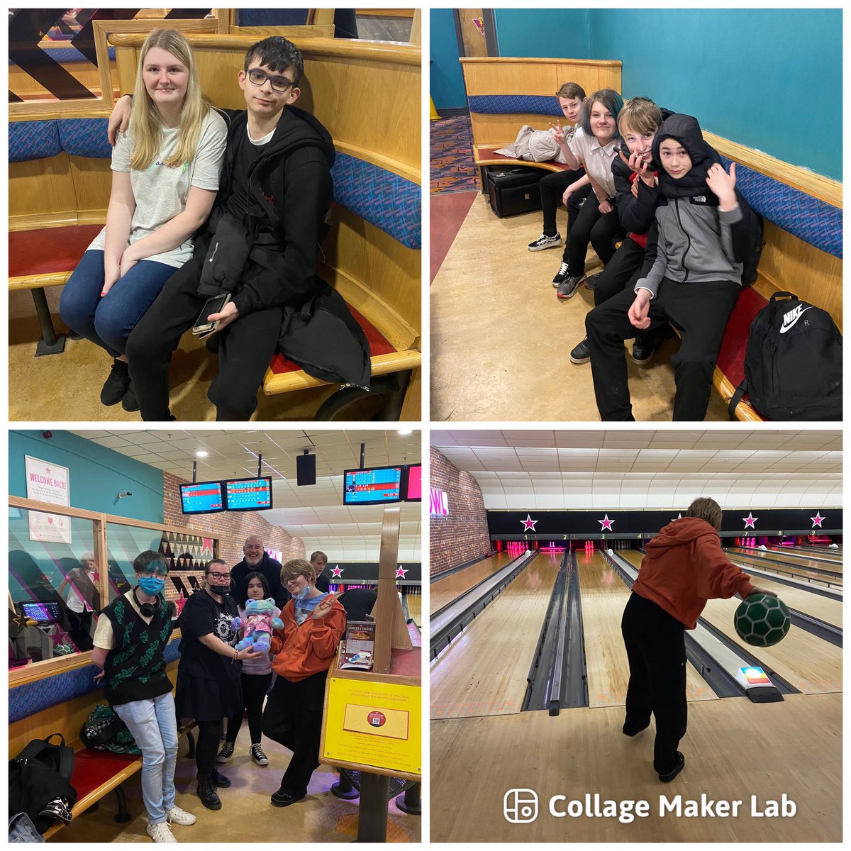 NLCYouthwork's tweet photo. Our Coatbridge @LLTTFYP group had a fabulous time at their trip to the bowling yesterday to practice their strike skills 🎳 #becauseofCLD #lltfyp #StrikeSkills  #MentalHealthMatters #MentalHealthAwareness #mentalhealthsupport #teambuilding https://t.co/IzwM5YGTvQ