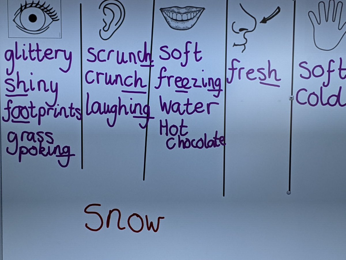 rosewell_ps's tweet photo. Primary 1 had fun in the snow, then thought of adjectives to describe this experience. #firstpoetry #wearerosrwell @mideduteam @MidP1team https://t.co/4ctddqJzwr