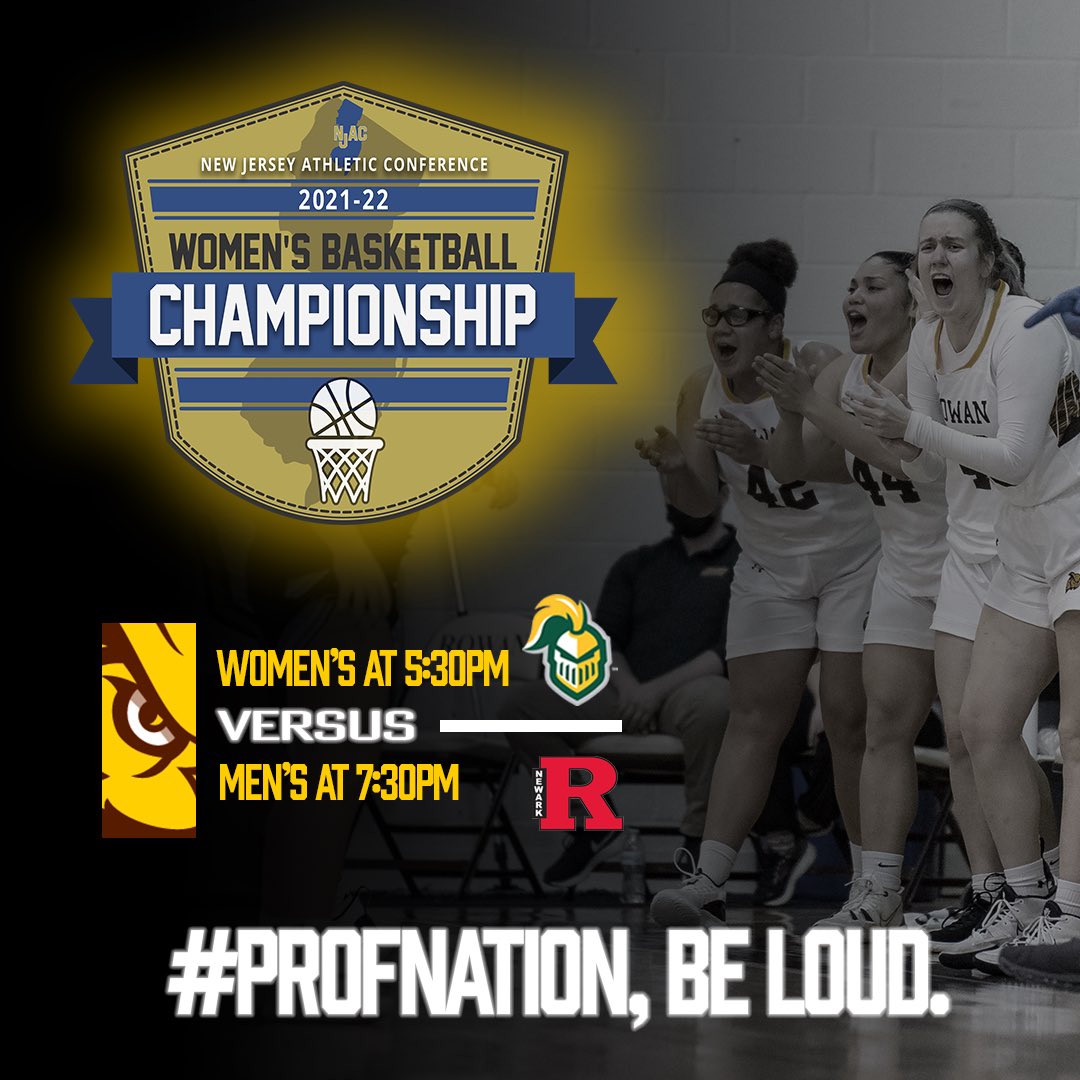 RowanWBB's tweet photo. 🚨 @NJACSports Semifinals.

🚨 Today. 

🚨 Win or go home.

𝐖𝐞 𝐧𝐞𝐞𝐝 𝐲𝐨𝐮 𝐢𝐧 𝐄𝐬𝐛𝐲, #𝐏𝐫𝐨𝐟𝐍𝐚𝐭𝐢𝐨𝐧.

🆚 » New Jersey City University
⏰ » 5:30 PM
🏠 » Esby Gym
📺 » https://t.co/ALq7WCbpYl https://t.co/Pj8j3B3o08