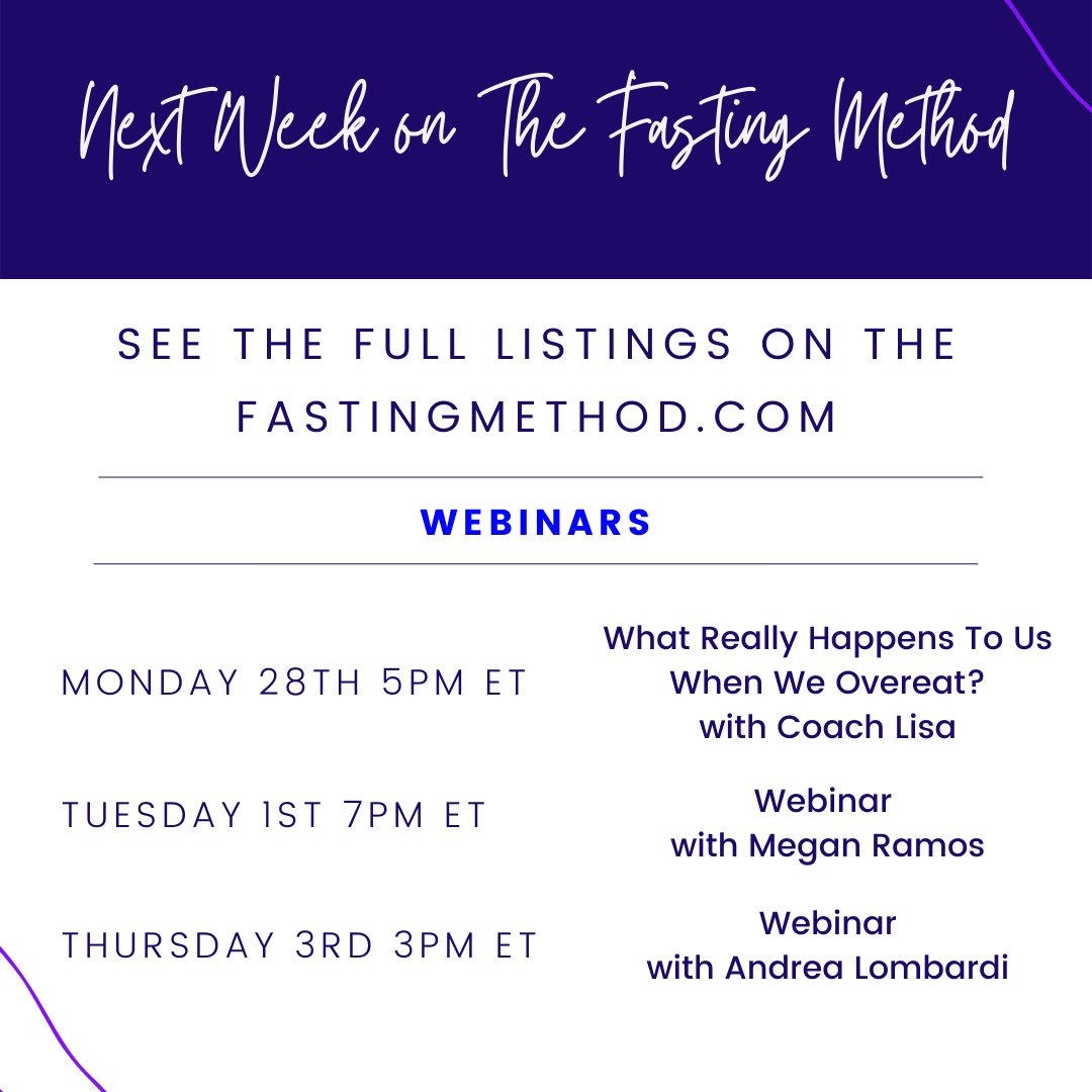 FastingMethod's tweet photo. Next week is the final week of #FastingFebruary! ๐ฎ
As we wind down a great February, we have great webinars, cooking demos, and book club. We are also interviewing @MikeMutzel you don't want to miss!
What important lessons have you learned this past month? ๐ https://t.co/7wT01RSjEB