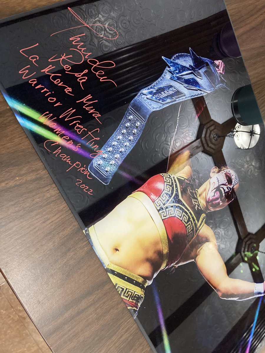 The Champion's Charity - 3/12 in #indy, buy raffle ticket for a chance to win an acrylic photo piece by @cameraguygimmik, SIGNED by #warriorwrestling Women's Champion @thunderrosa22, benefiting @FireBuddiesOF and families battling childhood cancer. warriorwrestling.net