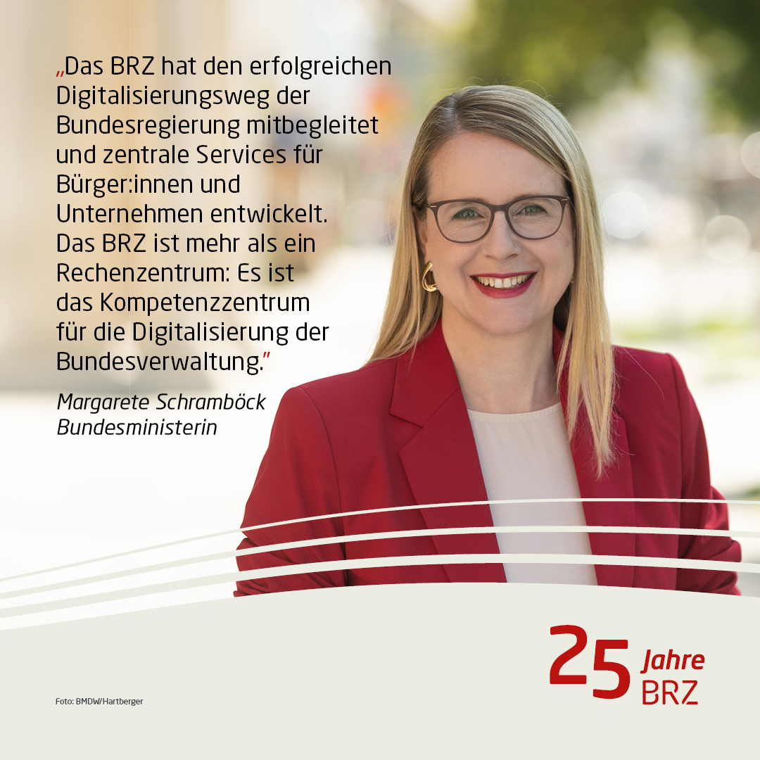 brz_gmbh's tweet photo. Anlässlich unseres 25-jährigen Jubiläums freuen wir uns über Grußworte von Digitalisierungsministerin Margarete Schramböck. Mehr zum Thema: https://t.co/CM0RySatz4
#25JahreBRZ #BMDW https://t.co/szcyHFjvc7