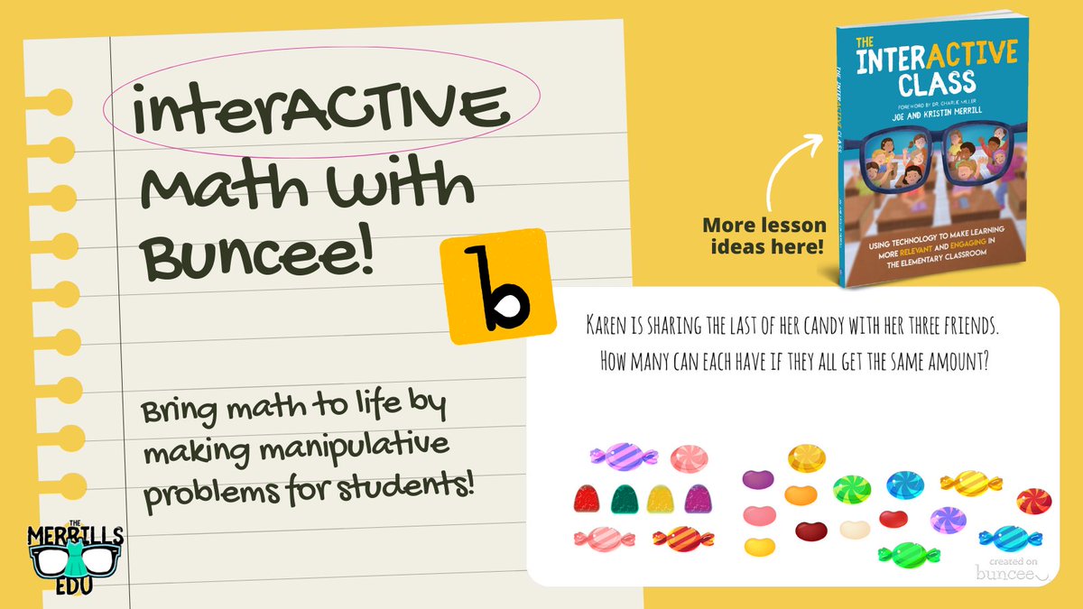 themerrillsedu's tweet photo. InterACTIVE math manipulatives with @Buncee! 🔢

🔴 Create a new Buncee slide w/ challenge prompt
🟣 Include emojis to use as manipulatives
🟢 Assign / share with students
🟡 Students move the emojis to solve!

#interACTIVEclass #Buncee #Teaching #EdTech #School #Teacher https://t.co/8ujeVpTQuF