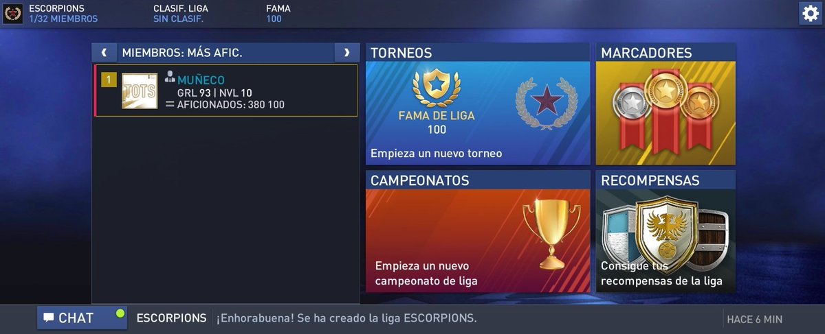 Gus_S97's tweet photo. @MenudoFifero @tutiofifa @EAFIFAMOBILE @fifagreiff ¿buscas liga?
Acabo de crear esta liga por si alguien gustan unirse más que nada para todos aquellos que recién van llegando al nivel 10 y aun no tienen liga, (MIN GRL O GBL 90
El nombre de la liga: ESCORPIONS todo en mayúsculas. https://t.co/gMwK044htT