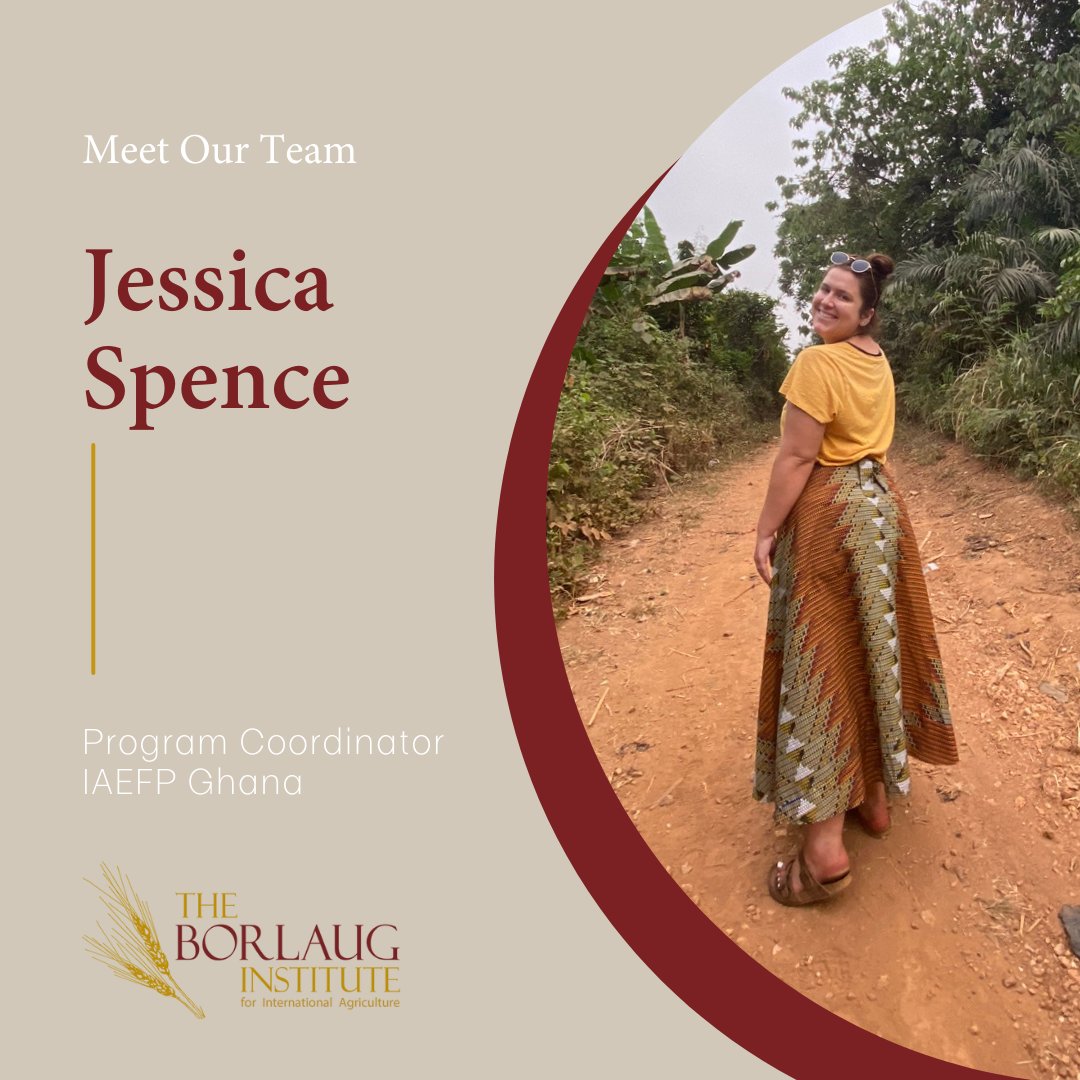 BorlaugTAMU's tweet photo. Meet Jessica Spence!

Jess is from Trophy Club, TX and joined the team as the Program Coordinator for IAEFP in Ghana in 2020. She received her master's in the @ALECaggies department at @TAMU. Jess later served as a fellow with @Field_of_Hope.

#meetourteam #staffhighlights https://t.co/gzHV7ldCQT