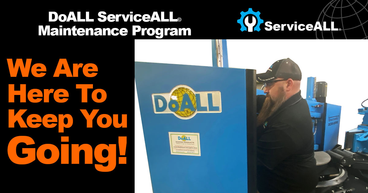 DoALLSawing's tweet image. Our ServiceALL® Maintenance Program will ensure your band saw(s) are operating at peak performance and decrease “down machine” events. We’re here to keep you going! Learn more: doallsaws.com/support
#bandsawmaintenance #bandsaw #bandsawmachines #bandsawservice #doall