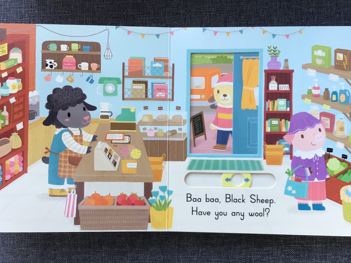 writeaboutbooks's tweet photo. #BaaBaaBlackSheep is the latest title in @NosyCrow ‘s #SingAlongWithMe series. The sliders invite very young children to playfully interact &amp; you can listen to the rhyme by scanning the QR code. There’s also a lot to talk about in Yu-hsuan Huang’s gently coloured illustrations. https://t.co/bXiWQAHz4C