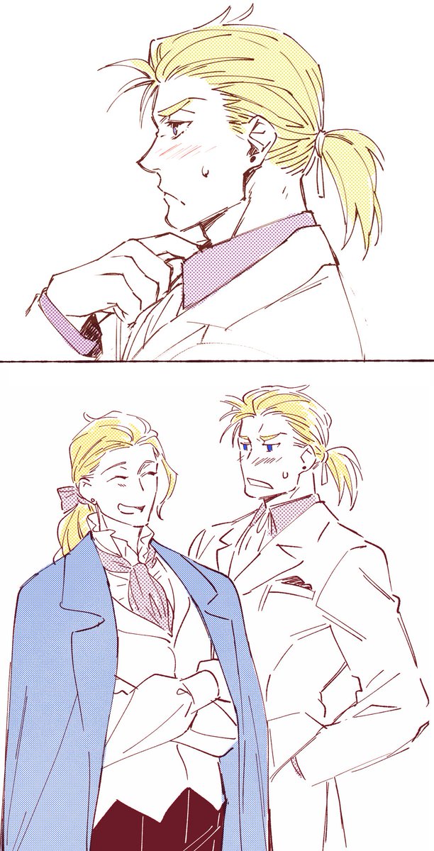昨日(?)のFF6ピクセルリマスター配信前に寝てしまったので前に描いたフィガロ兄弟を再掲してお祝いするぜ! 