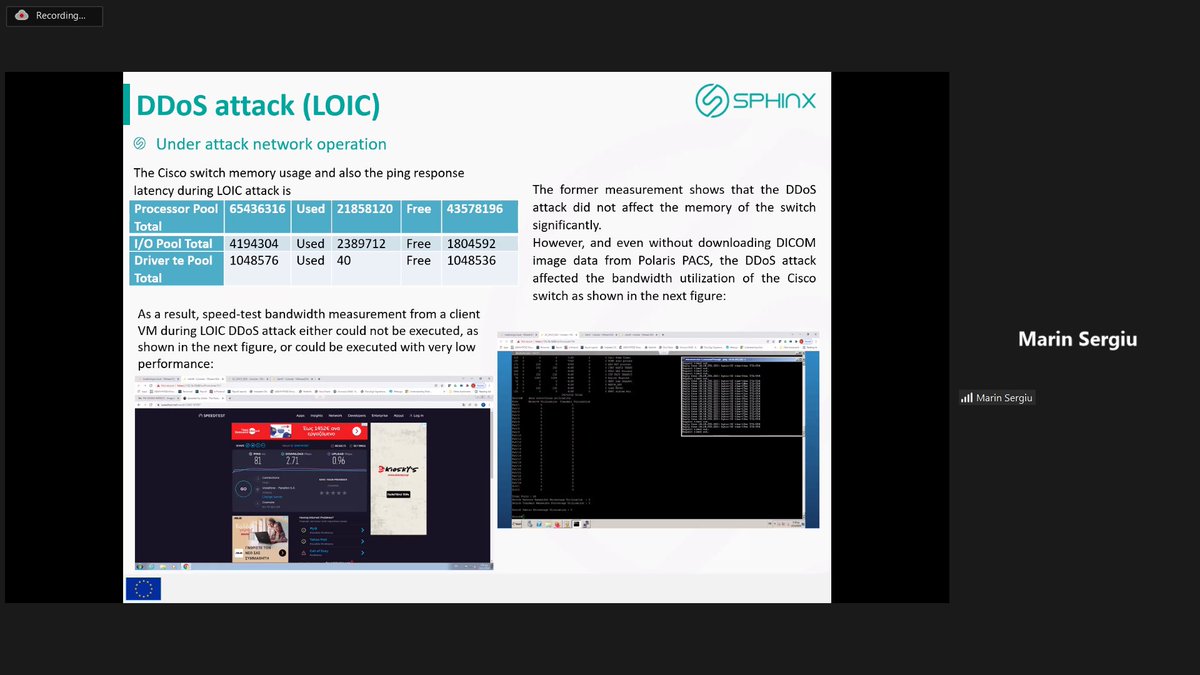 ProjectSphinx's tweet image. #workshop updates 🔴
IT manager from Polaris Medical, Sergiu Marin, is presenting the 2nd pilot deployment of #sphinx_toolkit components on an international scenario consisting of 2 hospitals in Greece & Romania.
#EU #H2020 #CyberSecurity #healthcare