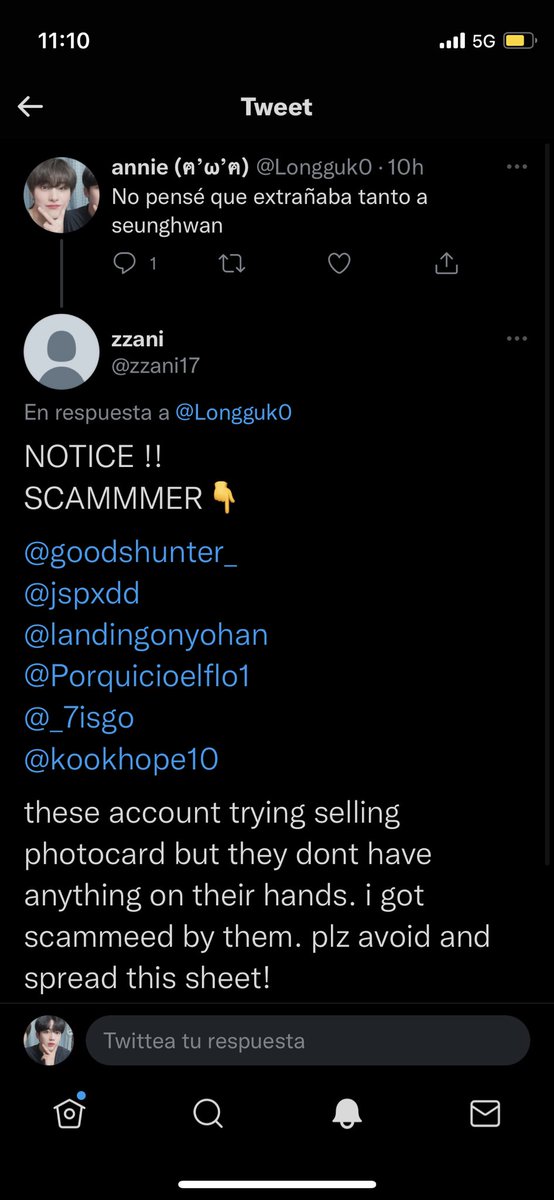 landingonyohan's tweet photo. sorry if this person @zzani17 is spamming in your tweets. She is a Korean scammer and now is trying to accuse us 😂 !! Just ignore and report if you can please. apparently you have time to create accounts but not to answer us after blocking us https://t.co/BTsXgt8nOe