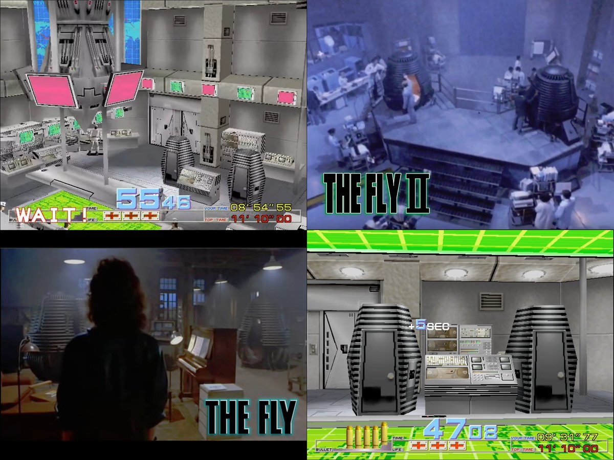 alucard8791's tweet photo. En el #timecrisis #arcade #game de #namco (1995) homenajean a las peliculas #thefly (1986) &amp; #theflyII (1989) mostrando los "telepods" 😎👌 https://t.co/kB3nrrIp8S