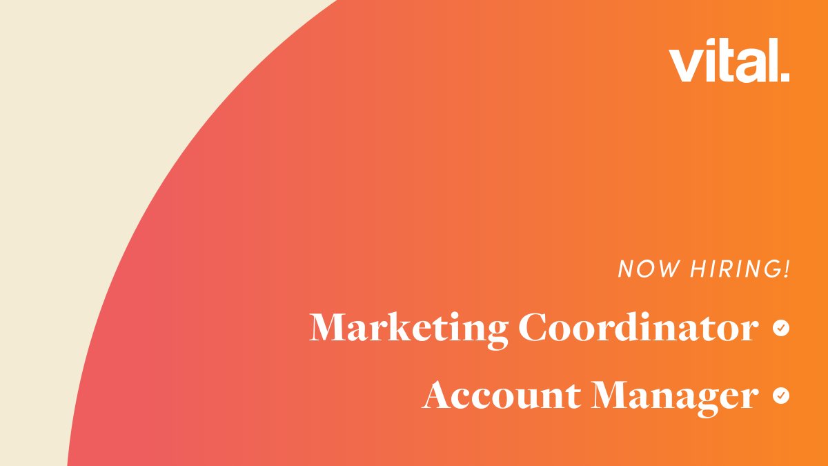 Vital_Design's tweet photo. We’re growing! #HiringNow for multiple #DigitalMarketing roles. 

Marketing Coordinator: https://t.co/9GNgJBAD3x
Account Manager: https://t.co/nbqNllBdeo

DM with questions. https://t.co/1B6wIBxh9p