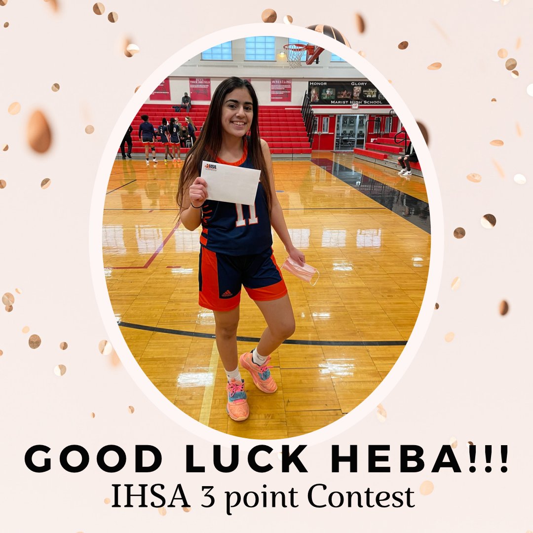 StaggAthletics's tweet photo. Good Luck to @StaggGirlsHoops player Heba as she shoots tonight in the IHSA 3 Point Contest at Bolingbrook!  GO HEBA!!! #chargerpride @StaggHighSchool @ericolsen00 @CHSD230 https://t.co/ispeM406qk