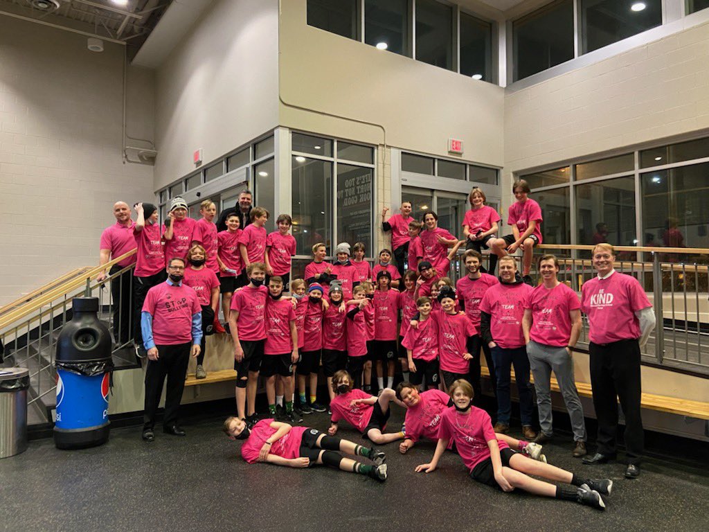U13WranglersAA's tweet photo. Some great pics from last night’s Teddy Bear toss Game and Pink Shirt day to end bullying - go team! https://t.co/ijlIiCOSha