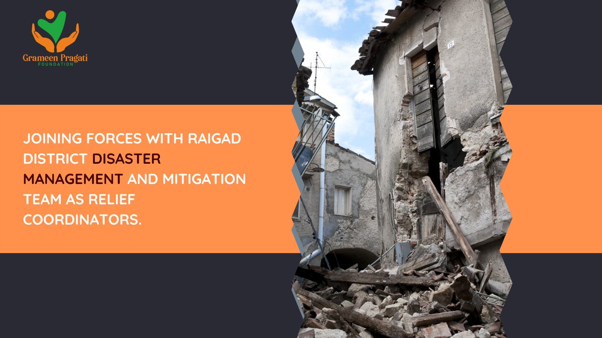 We are delighted to share with our family that Grameen Pragati Foundation is now officially aligned with Raigad District Disaster Management &amp; Mitigation team as relief coordinators.
#Raigad #DisasterManagement #DisasterResponse #RaigadPolice #hyderabad