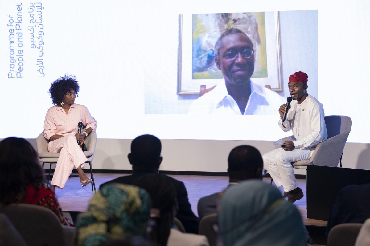 UNCCD's tweet photo. ✨ HIGHLIGHTS ✨ of our Sahel #Expo2020Dubai event!  

#Sahel is rich in natural resources, spirit of resilience and drive for innovation. Youth, women, farmers and green entrepreneurs are forging solutions for #FoodSecurity and #Climate.

👉 https://t.co/VXige75ID8 #United4Land https://t.co/4TgMnj70TJ