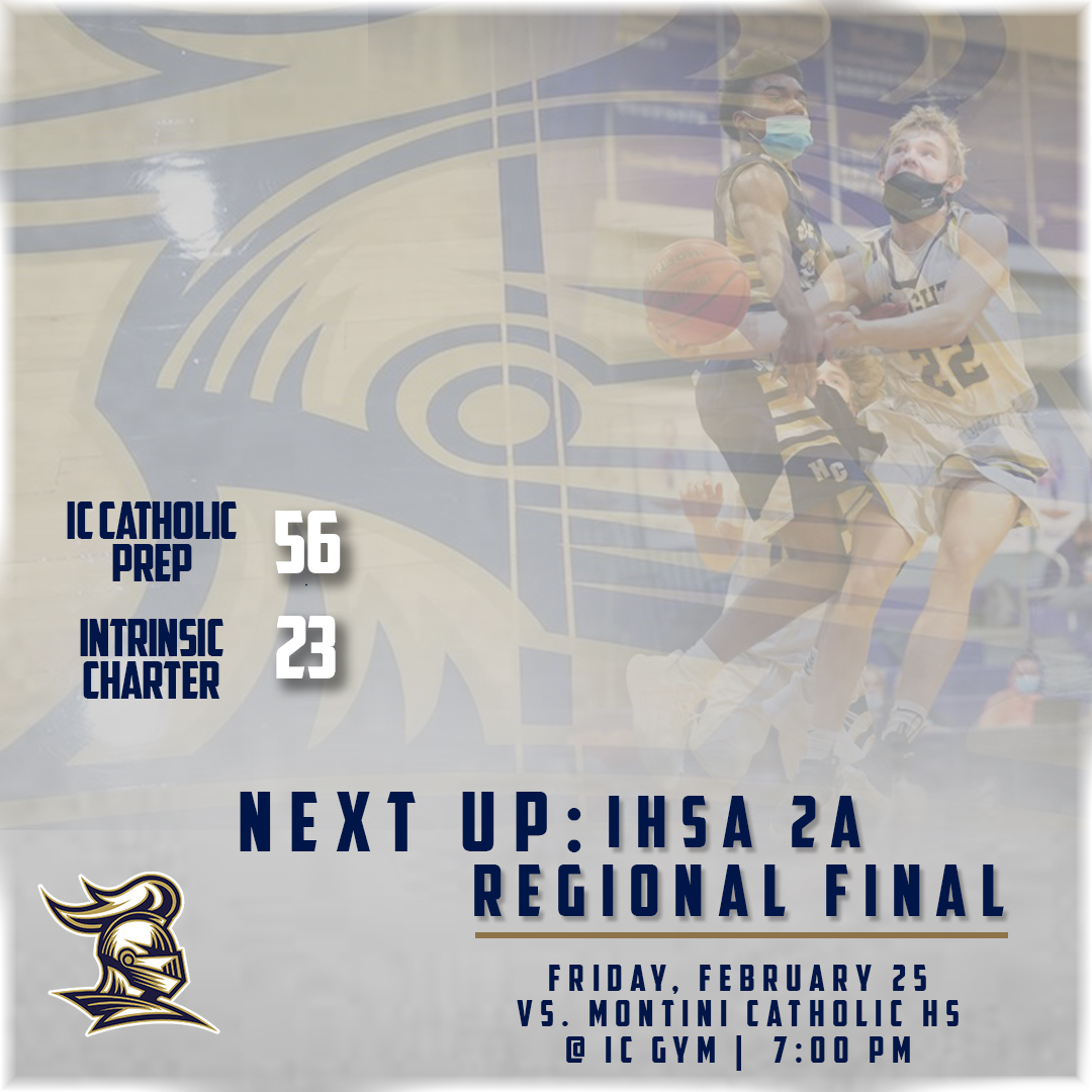 ICCPKnights's tweet photo. Boys Basketball starts off the postseason with a big win over Intrinsic Charter 56-23. The Knights will play Montini on Friday at ICCP for the IHSA 2A Regional Title! Gametime at 7:00 PM. #weareIC #KnightUp217 #ihsa #iccphoops https://t.co/GB0J77NPuY