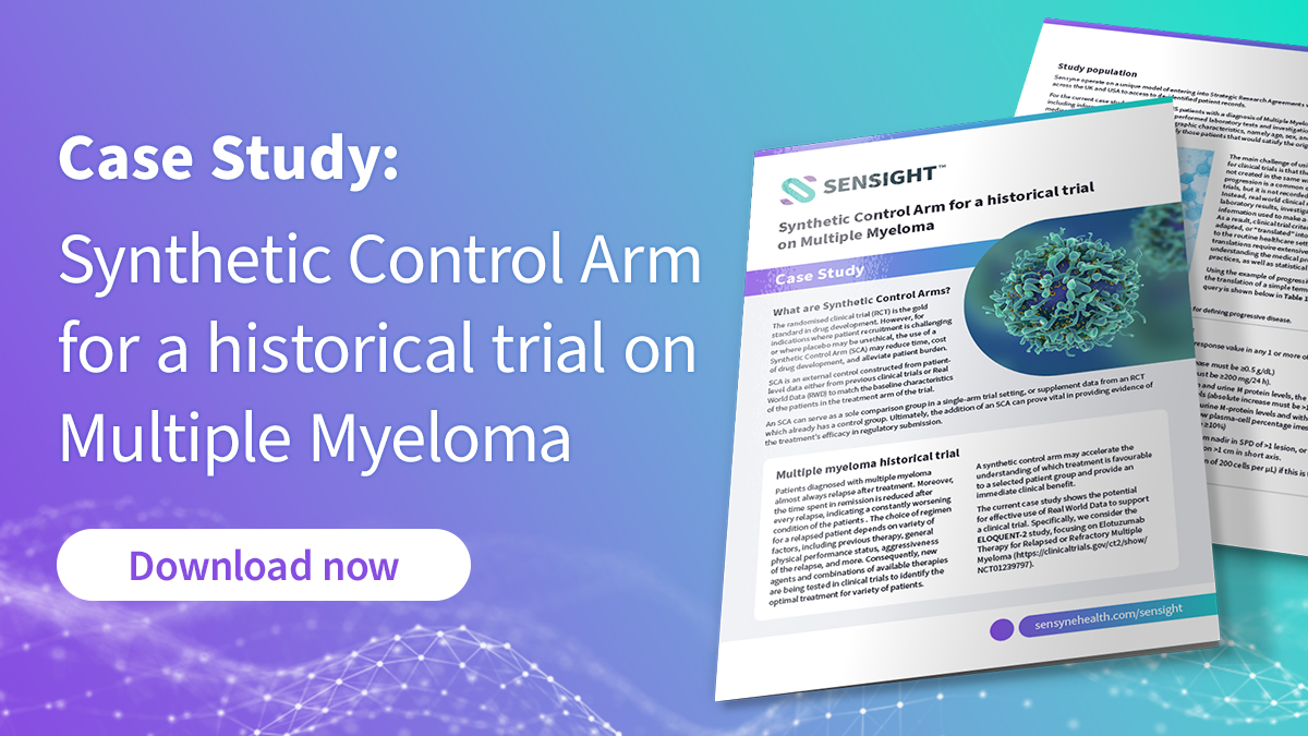 Interested in finding out how harnessing the power of real-world data &amp; precision analytics could transform clinical trial design? Download our case study to find out more.sensynehealth.com/sensight-form 

#Casestudy #Sensynehealth #SCA #clinicaltrials