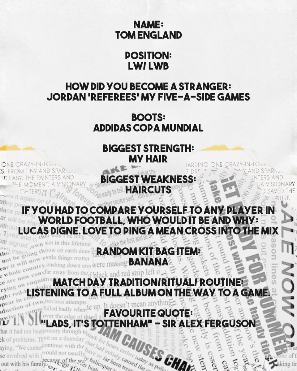 StrangersUtdFC's tweet photo. MEET A STRANGER‼️

Get to know Tom England🕵🏻

#upthestrangers #grassrootfootball https://t.co/hW1s8vPXER