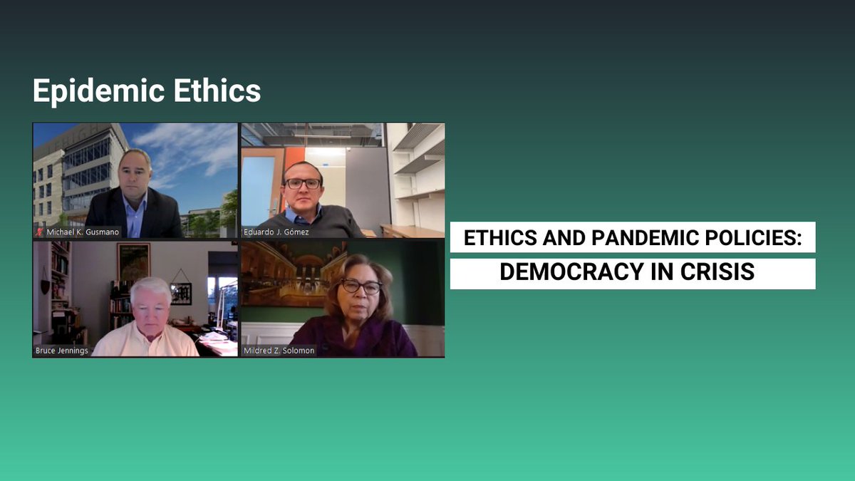 Read our new blog reviewing the Epidemic Ethics and <a href="/hastingscenter/">The Hastings Center for Bioethics</a> co-hosted webinar 'Democracy in Crisis.' Featuring <a href="/mildredzsolomon/">Mildred Z Solomon</a> @gusmano_mk Mr Bruce Jennings and Dr Eduardo J. Gomez. Click here to learn more bit.ly/3t7Dl8n
<a href="/info_TGHN/">The Global Health Network</a> <a href="/Ethox_Centre/">Ethox Centre</a> <a href="/Oxford_NDPH/">Oxford Population Health (OxPop)</a>